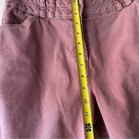 Garnet Hill Dusty Rose Pink High Waist Ribbed Cotton Corduroy Cuffed Pants SZ 8 - Picture 10 of 13